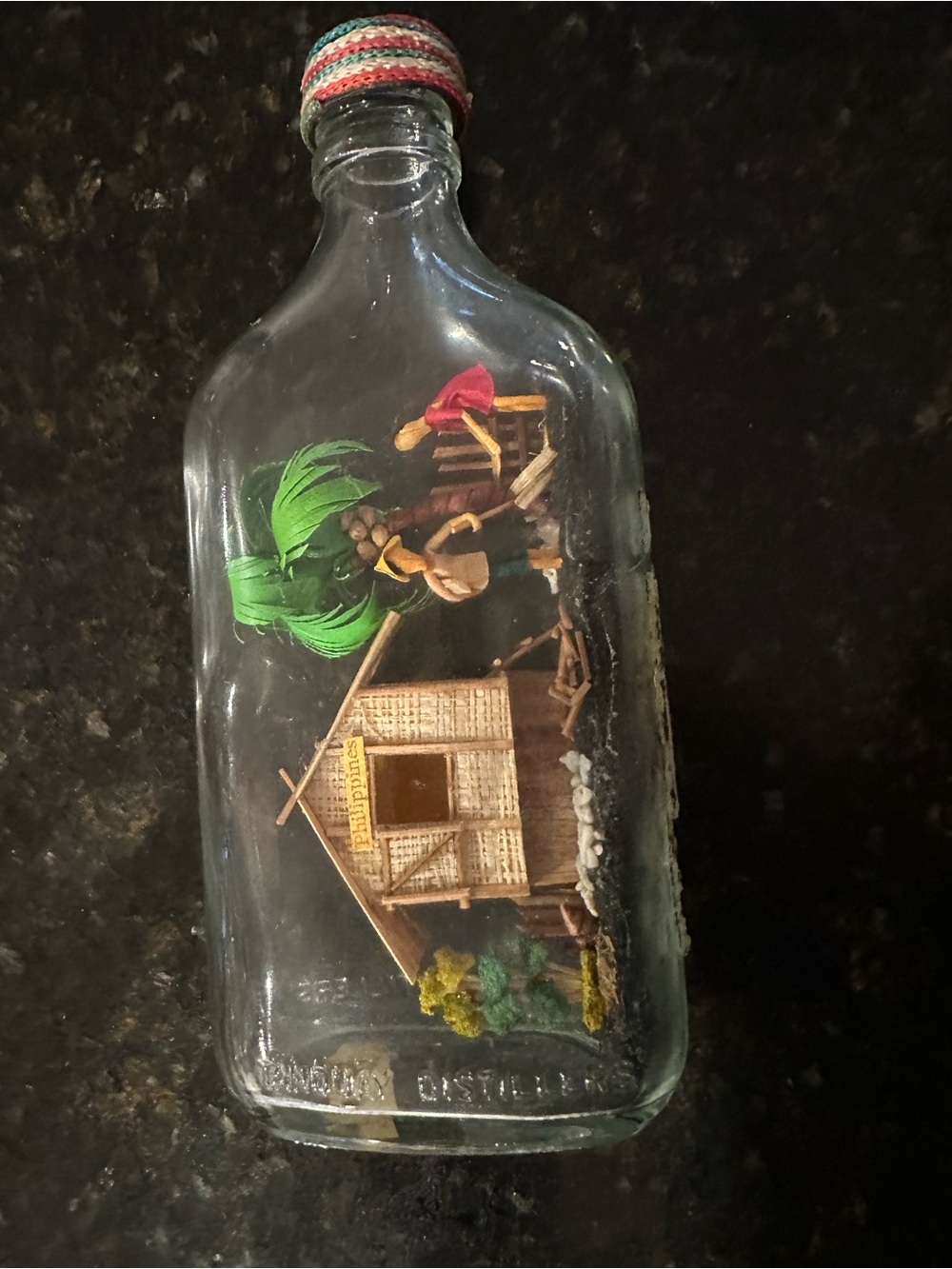 Philippine Folk Art Diorama in a Gilbey Gin Bottle